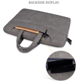 NNEDSZ Detachable Shoulder Strap Business Laptop Bag - 14.1-15.4 Inch Frosted Pu - Dark Gray