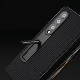 NNEDSZ Premium Leather Phone Case With Holder For Samsung Galaxy Z Fold 4 / 5G - Luxury Design - Royal Blue