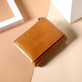 NNEDSZ Leather Rfid Wallet With Dual Zippers