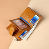 NNEDSZ Leather Rfid Wallet With Dual Zippers