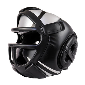 NNEDSZ Competition Sparring Boxing Helmet For Head Protection - Black With Mask - L