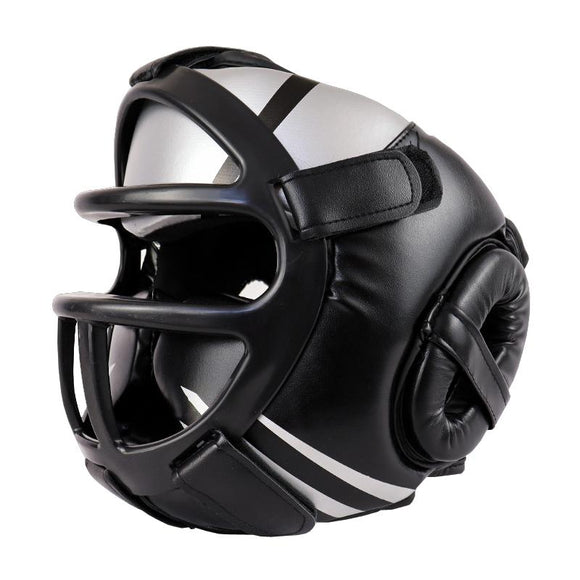 NNEDSZ Competition Sparring Boxing Helmet For Head Protection - Black With Mask - L