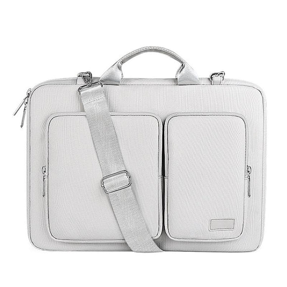 NNEDSZ 15.6 Inch Detachable Shoulder Laptop Bag - Thickened Polyester - Silver Gray