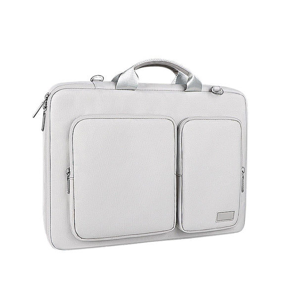 NNEDSZ 15.6 Inch Thickened Polyester Laptop Bag - Silver Gray