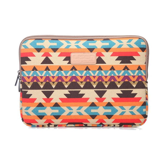 NNEDSZ 15 Inch Lingge Laptop Liner Bag - Pattern Design - Orange Pattern Geometry