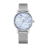 NNEDSZ Stylish Women Quartz Watch With Stainless Steel Band - Round Dial Silver Alloy Case - Wa0730D