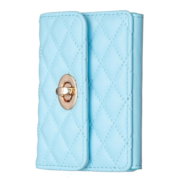 NNEDSZ Horizontal Card Bag Mobile Phone Back Sticker With Metal Buckle - Blue