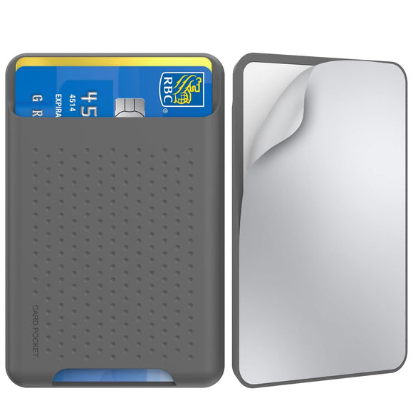 NNEDSZ Universal Adhesive Silicone Card Case For Mobile Phones - Dark Gray