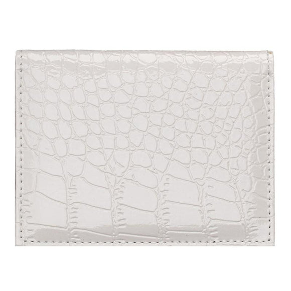 NNEDSZ Pu Crocodile Pattern Card Holder Fits Cdc Documents - White