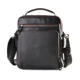 NNEDSZ Men Large Capacity One Shoulder Leather Messenger Bag - Napa Texture Black