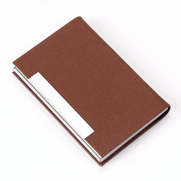 NNEDSZ Stainless Steel Card Holder Sleek Business Accessory - Brown