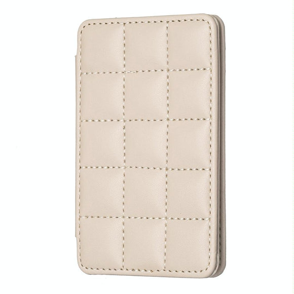 NNEDSZ Grid Pattern Card Bag Sticker For Mobile Phones - Beige