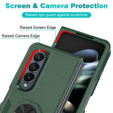 NNEDSZ Galaxy Z Fold 4 Tpu Shockproof Case With Ring - 2 In 1 Design - Dark Blue