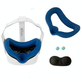NNEDSZ Silicone Vr Eye Mask Lens Cover Set For Oculus Quest 2 - Navy Blue