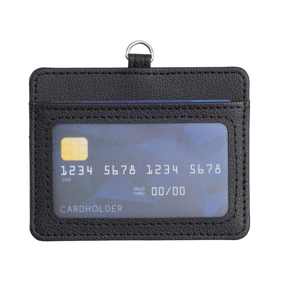 NNEDSZ Horizontal Id Card Bag & Lanyard - Black