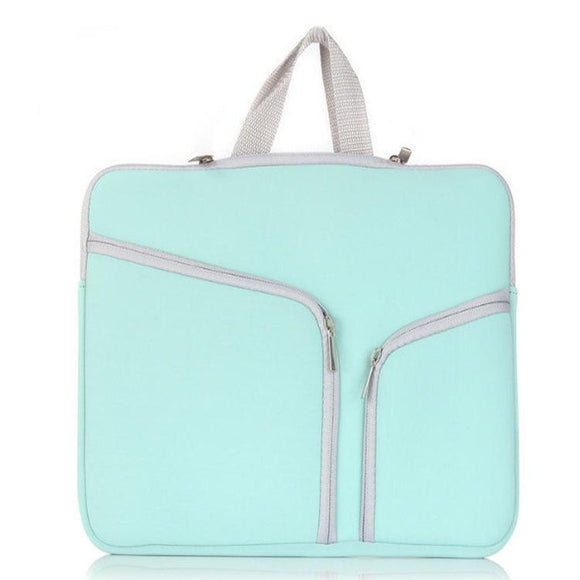 NNEDSZ 11 Inch Multi-Pocket Laptop Liner Bag For Diving Material - Mint Green