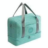NNEDSZ Travel-ready Waterproof Beach Bag with Double Layer Design - Navy Blue