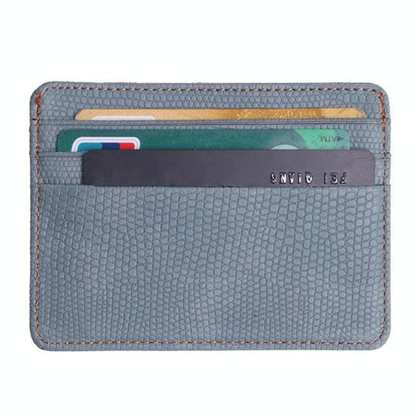 NNEDSZ Lizard Pattern Pu Leather Card Holder Compact Bank Card Set - Gray