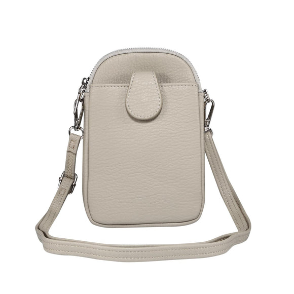 NNEDSZ Litchi Texture Phone Crossbody Bag Leather Case For 5.5 Inch - 7.2 Inch Phones - Grey