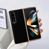 NNEDSZ Star Series Nano Electroplating Pu Case For Samsung Galaxy Z Fold 4 - Black