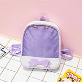 NNEDSZ Mini Clear Kids Backpack with Bow - Perfect for School - Purple