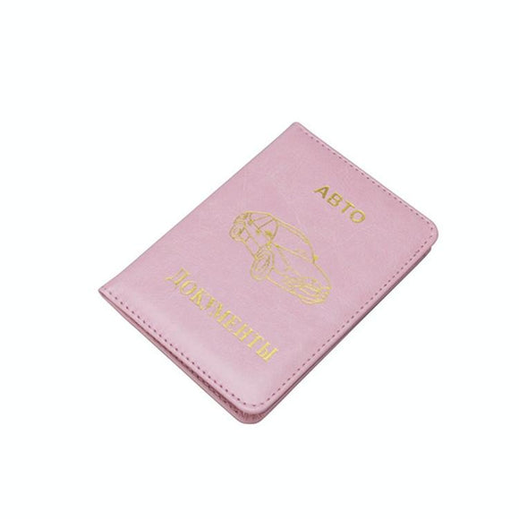 NNEDSZ Russian Driver License Holder Genuine Leather Case - Pink