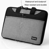 NNEDSZ Waterproof Oxford Cloth Laptop Bag - 14 / 15 / 15.6 Inches Full Open - Gray + Power Bag