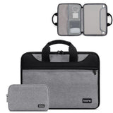 NNEDSZ Waterproof Oxford Cloth Laptop Bag - Full Open Portable 16 / 17 Inches - Gray + Power Bag
