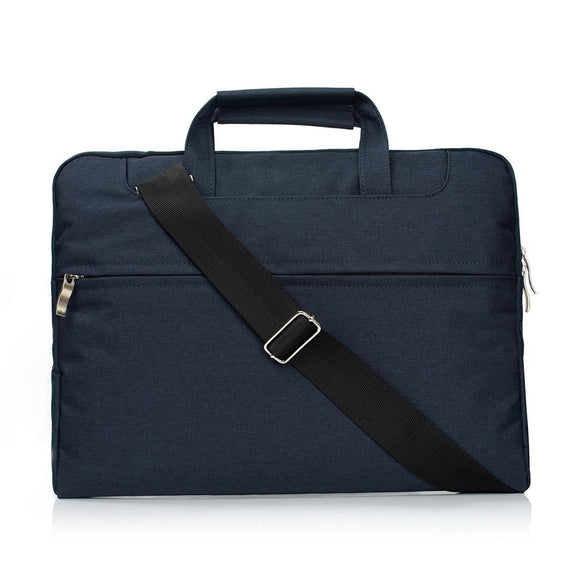 NNEDSZ 15.4 Inch Laptop Bag - Portable one Shoulder Zipper for Macbook Samsung Sony Dell Alienware Chuwi Asus Hp - Dark Blue