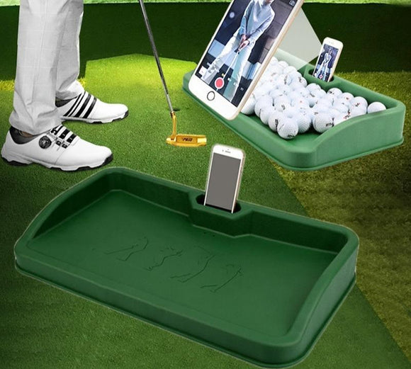NNEDSZ Black Character Pattern Golf Service Box with Phone Stand - 100 Balls - Green Character