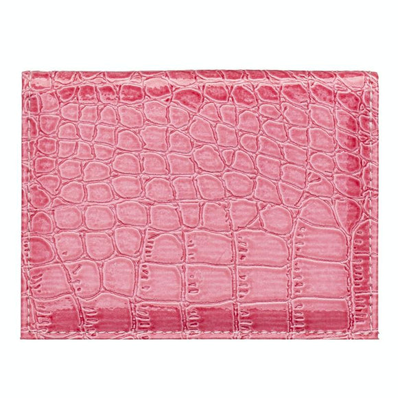NNEDSZ Pu Crocodile Pattern Card Holder Fits Cdc Documents - Pink