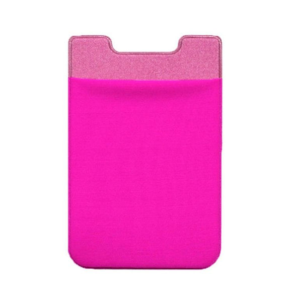 NNEDSZ Lycra Phone Card Holder Stretch Back Sticker Wallet For Cards Bus Pass Bank Fits Most Phones - Rose Red