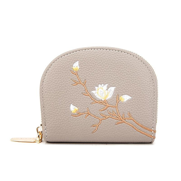 NNEDSZ Large Capacity Semicircular Embroidery Id Card Holder - Grey