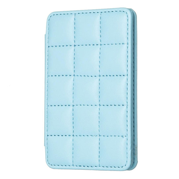 NNEDSZ Grid Pattern Card Bag Sticker For Mobile Phones - Blue