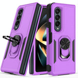 NNEDSZ Galaxy Z Fold 4 Tpu Shockproof Case With Ring - 2 In 1 Design - Pink