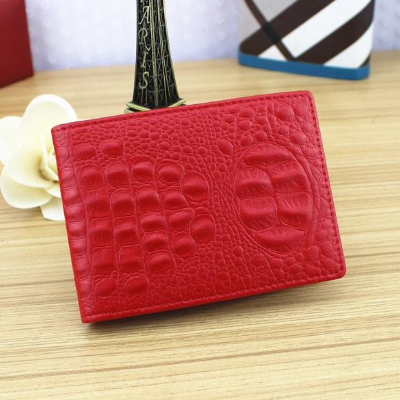 NNEDSZ Universal Crocodile Pattern Driver License Cover With Card Slot - Red