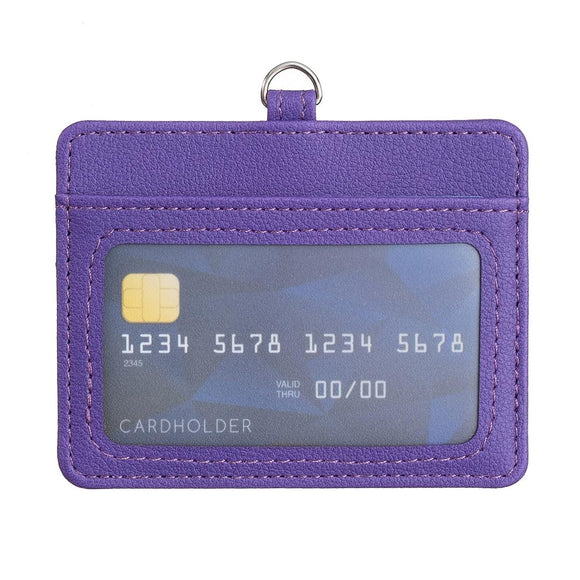 NNEDSZ Horizontal Id Card Bag & Lanyard - Purple