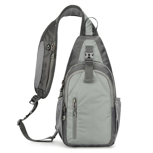 NNEDSZ Waterproof Outdoor Sports Chest Bag Crossbody Single Shoulder Design - Grey