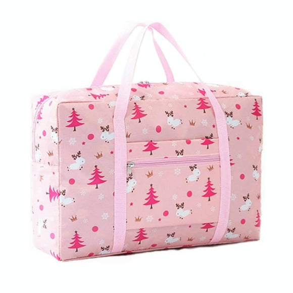 NNEDSZ Waterproof Foldable Travel Bag - Compact & Durable - Pink Lamb