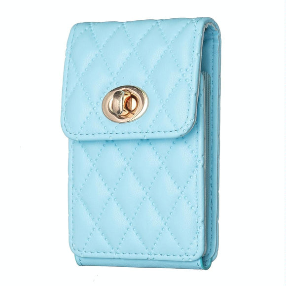 NNEDSZ Vertical Card Bag With Metal Buckle For Mobile Phones - Blue
