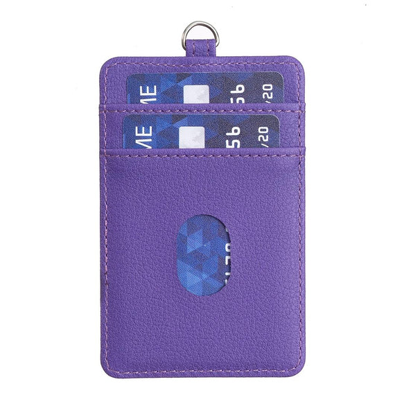 NNEDSZ Vertical Id Card Bag & Lanyard - Purple