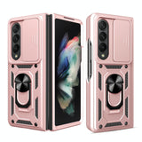 NNEDSZ Samsung Galaxy Z Fold 4 Tpu Pc Case With Sliding Camera Cover - Gold