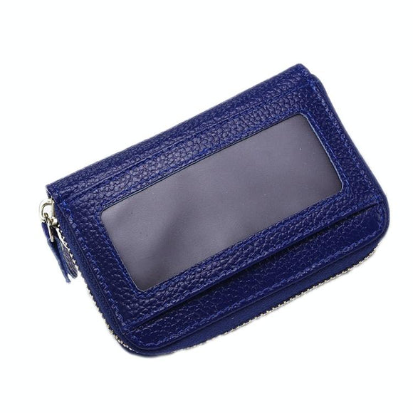 NNEDSZ Multi Position Zipper Organ Card Holder Versatile Business Accessory - Sapphire