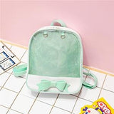 NNEDSZ Mini Clear Kids Backpack with Bow - Perfect for School - Black Pink