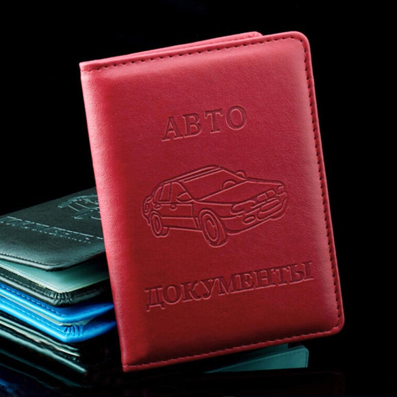 NNEDSZ Stylish Pu Leather Driving License Holder Wallet - Red