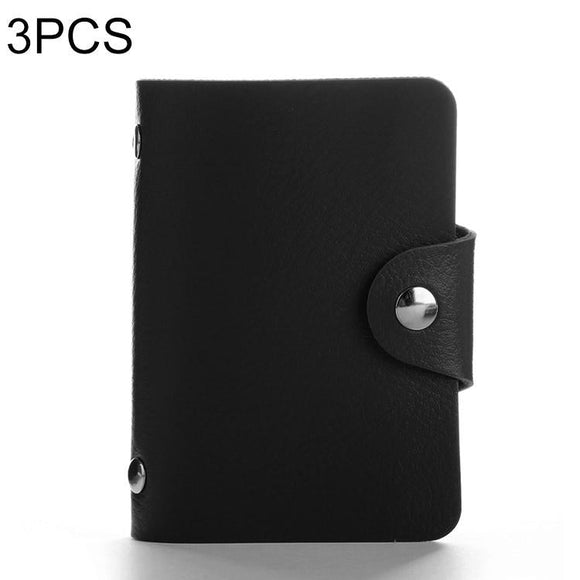 NNEDSZ 3 Pcs Upgraded Card Bag Transparent Business Card Holder With 12 Slots - Black