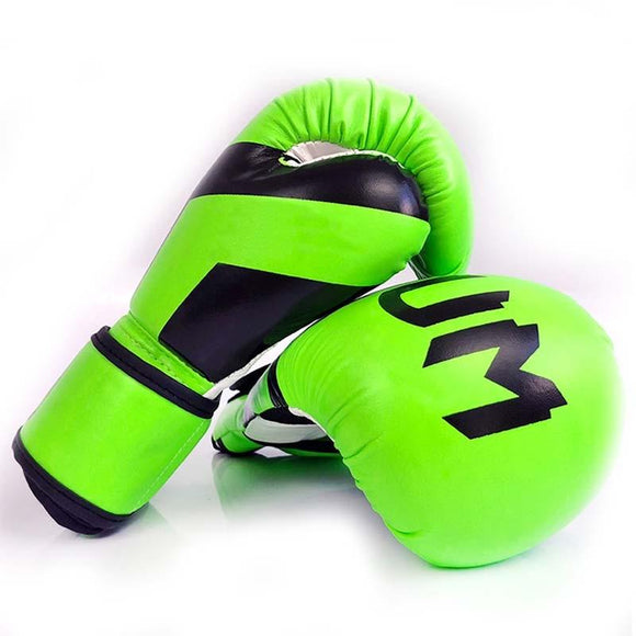 NNEDSZ Professional Boxing Gloves For Adult Training - 10Oz Muay Thai Fighting - Fluorescent Green