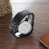 NNEDSZ Stylish Waterproof Dual Quartz Watch With Stainless Steel Band - Orange