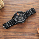 NNEDSZ Stylish Waterproof Dual Quartz Watch With Stainless Steel Band - Orange