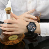 NNEDSZ Stylish Waterproof Dual Quartz Watch With Stainless Steel Band - Orange